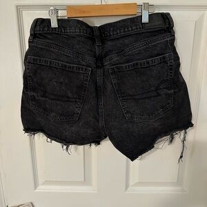 American Eagle Outfitters Black Distressed Denim Jean Shorts